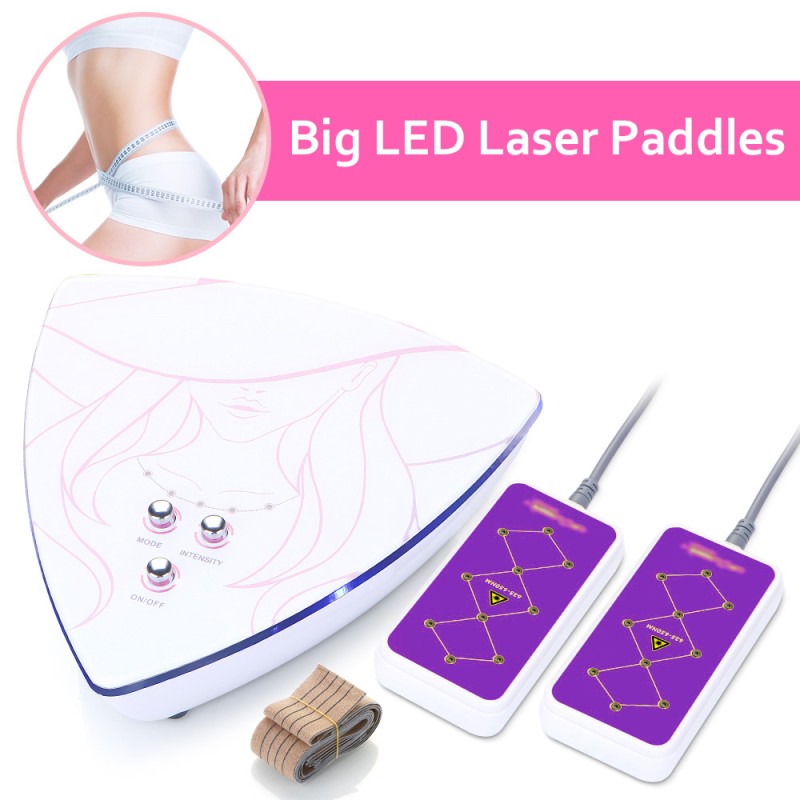 Home use 635&650nm 5mw 2 Pads LED lipo Laser padlles LLLT Led Slimming Weight Fat Loss Machine 