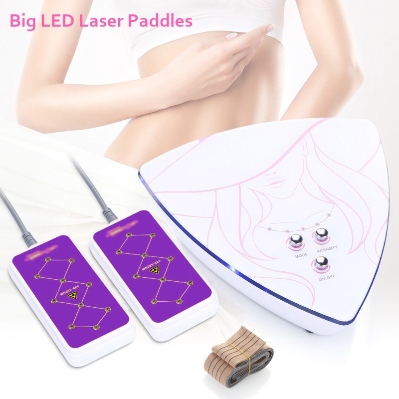 Home use 635&650nm 5mw 2 Pads LED lipo Laser padlles LLLT Led Slimming Weight Fat Loss Machine 