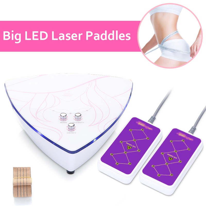 Home use 635&650nm 5mw 2 Pads LED lipo Laser padlles LLLT Led Slimming Weight Fat Loss Machine 