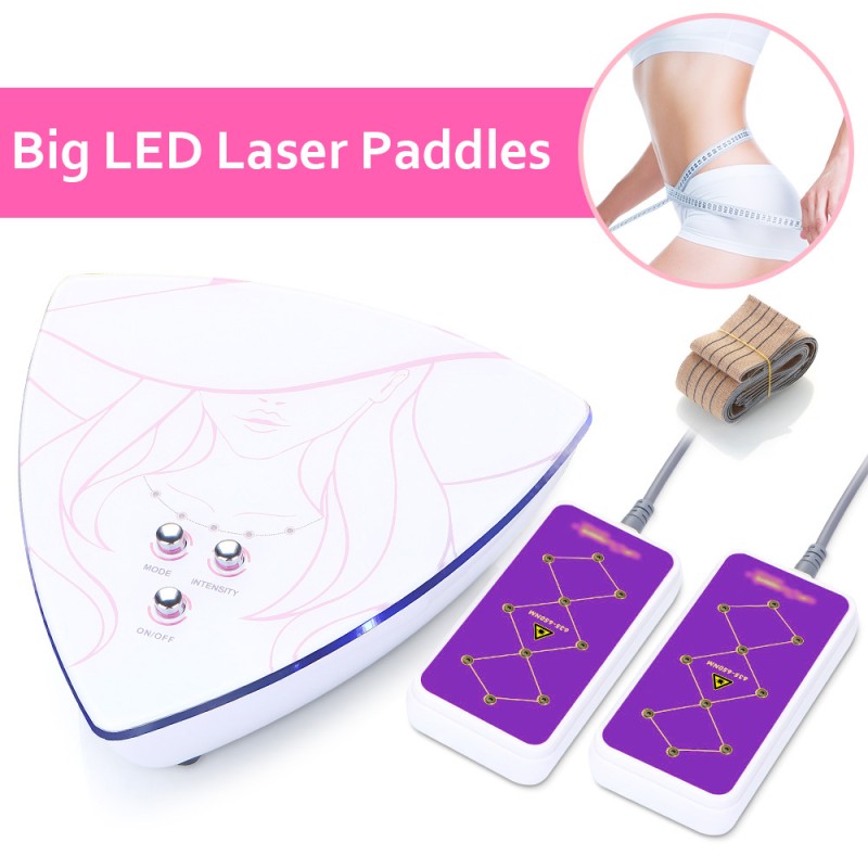 Home use 635&650nm 5mw 2 Pads LED lipo Laser padlles LLLT Led Slimming Weight Fat Loss Machine 