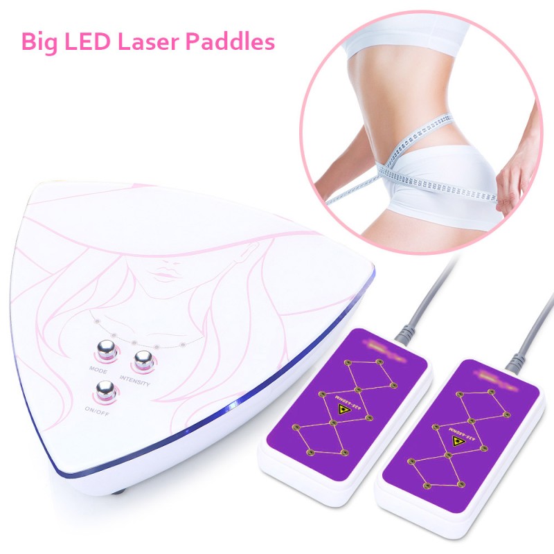 Home use 635&650nm 5mw 2 Pads LED lipo Laser padlles LLLT Led Slimming Weight Fat Loss Machine 